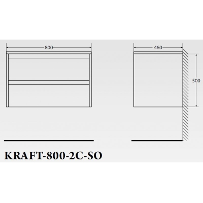 Тумба под раковину подвесная BELBAGNO KRAFT-800-2C-SO-PP Pino Pasadena. Фото
