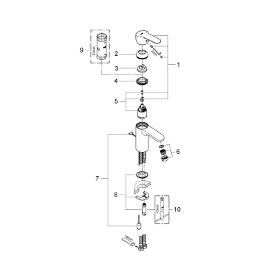 Смеситель для раковины GROHE Eurostyle Cosmopolitan 3355720E. Фото