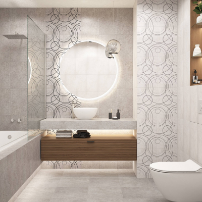 Керамин Керамический гранит Урбан 1 400х400 светло-серый. Фото