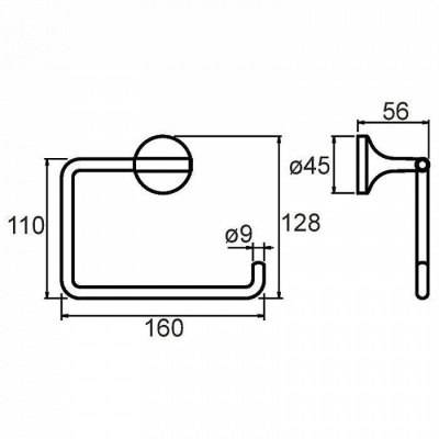 Бумагодержатель сплав металлов Magellan Milardo MAGSM00M43 для ванной комнаты. Фото