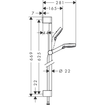 Душевой гарнитур Hansgrohe Crometta Vario 65см 26532400. Фото