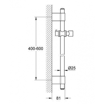 Душевая штанга GROHE Rainshower  28797001 600 мм. Фото