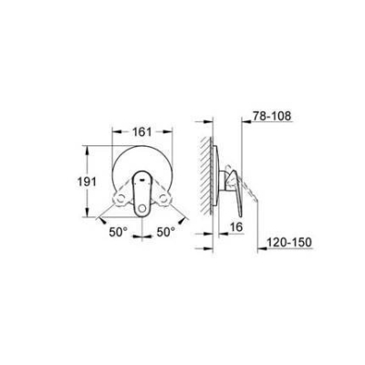 Смеситель для душа GROHE Europlus New 19537002 (внешняя часть). Фото