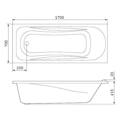 Ванна акриловая 170х70 см AM.PM Sense W76A-170-070W-A. Фото