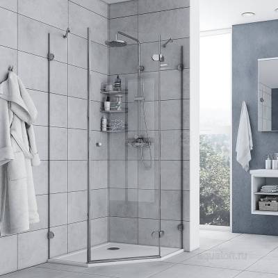 Душевое ограждение Акватон Lax FES L пятиугольное 100х100х200 1AX023SSXX000. Фото
