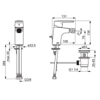 Cмеситель для биде ORAS Saga New 3918F. Фото