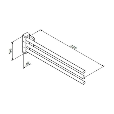 Тройная вешалка-вертушка для полотенец AM.PM Gem A9032700 для ванной комнаты. Фото
