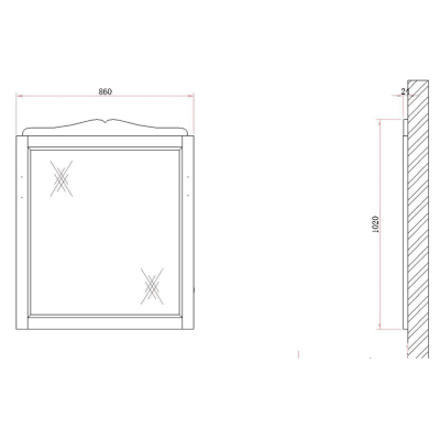 Зеркало BELBAGNO Novanta 86х102 BB01S/ACA. Фото