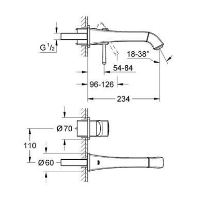 Смеситель для раковины GROHE Grandera 19930000 (внешняя часть). Фото