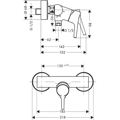 Смеситель для душа Hansgrohe Talis S 72600000. Фото