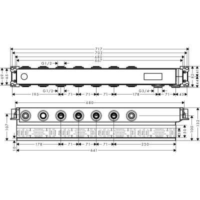 Скрытая часть Hansgrohe RainSelect 15313180. Фото