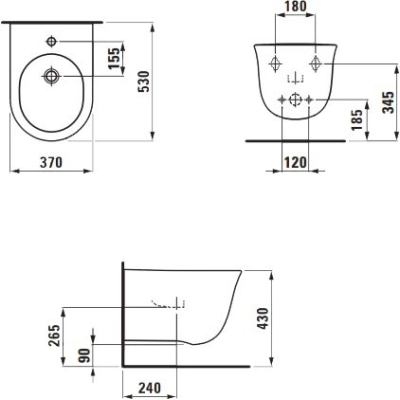 Биде подвесное LAUFEN The New Classic 8.3085.1.000.302.1. Фото