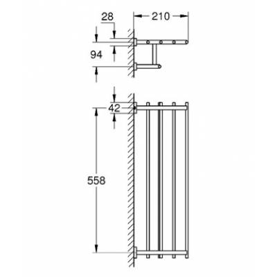 Полотенцедержатель GROHE Essentials Cube 40512001 для ванной комнаты. Фото
