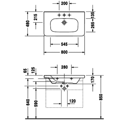 Раковина для мебели DURAVIT DURASTYLE 80х48 2320800000. Фото