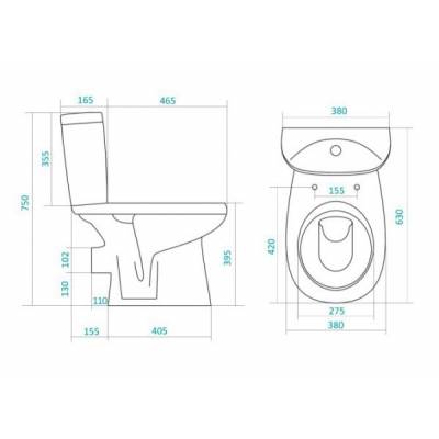 Унитаз-компакт SANTEK Анимо 1.WH30.2.132. Фото