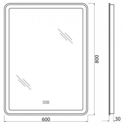 Зеркало с встроенным светильником, сенсорным выключателем и подогревом BELBAGNO SPC-MAR-600-800-LED-TCH-WARM. Фото