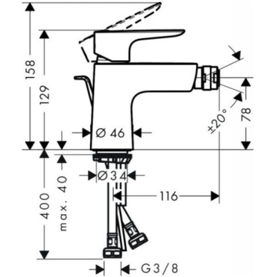 Смеситель для биде Hansgrohe Talis E 71720140 шлифованная бронза. Фото