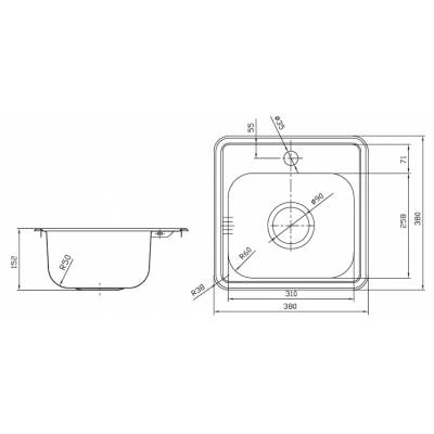 Кухонная мойка IDDIS Strit STR38P0i77K. Фото