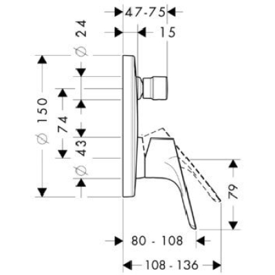 Смеситель для ванны Hansgrohe Focus E2 31945000. Фото