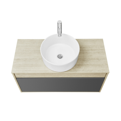 Тумба под раковину подвесная AQUATON Лофт Урбан 100 Дуб Орегон/Серый Графит 1A247701LQX60. Фото