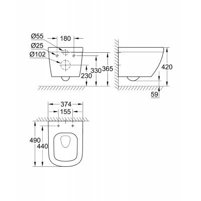 Унитаз подвесной GROHE Euro Ceramic 39206000. Фото