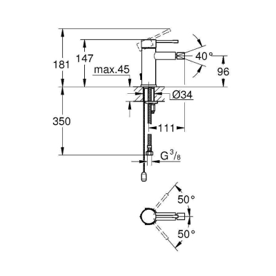 Смеситель для биде GROHE Essence+ 32934001. Фото