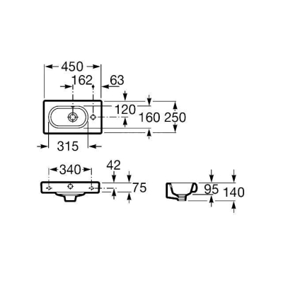 Раковина ROCA Meridian-N 45x25 327248000. Фото
