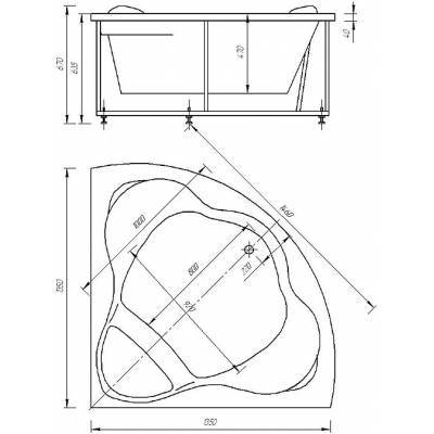 Ванна АКВАТЕК Галатея 135х135 без гидромассажа. Фото