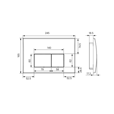 Клавиша смыва универсальная глянцевый белый Optima Home IDDIS OPH10W0i77. Фото