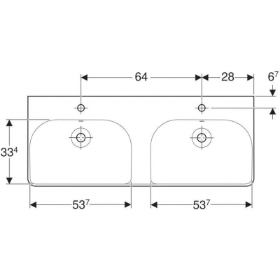 Раковина двойная GEBERIT Smyle Square 120х48 500.223.01.1. Фото