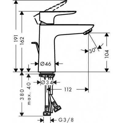 Смеситель для раковины Hansgrohe Talis E 71710140. Фото