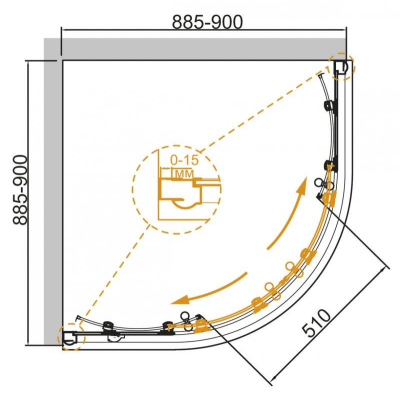 Душевой угол CEZARES Giubileo GIUBILEO-R-2-90-SCORREVOLE-CP-St. Фото
