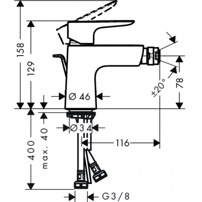 Смеситель для биде Hansgrohe Talis E 71720990. Фото