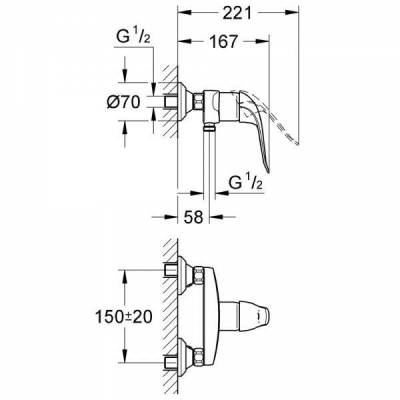 Смеситель для душа GROHE EuroEco Special 32781000. Фото