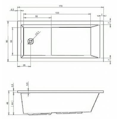 Ванна акриловая RIHO Lusso Plus 170x80 BA12005. Фото