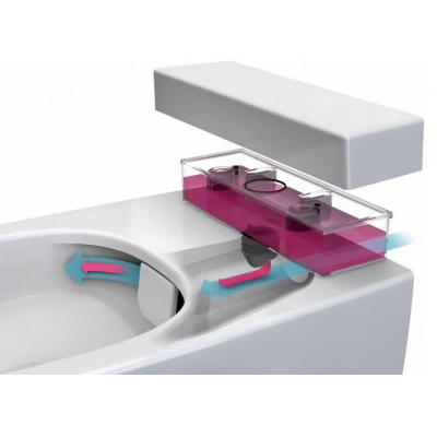 Унитаз подвесной безободковый Vitra Metropole Rim-Ex с емкостью для чистящей жидкости 7672B003-1686. Фото