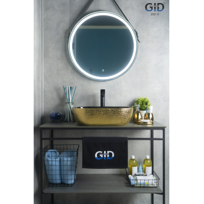 Раковина накладная GID D1302h024 50х40 53308 Черный / Темное золото. Фото