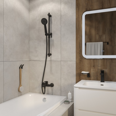 Шланг для душа черный матовый силиконовый 1,5м Optima Home IDDIS OPH15BLi19. Фото