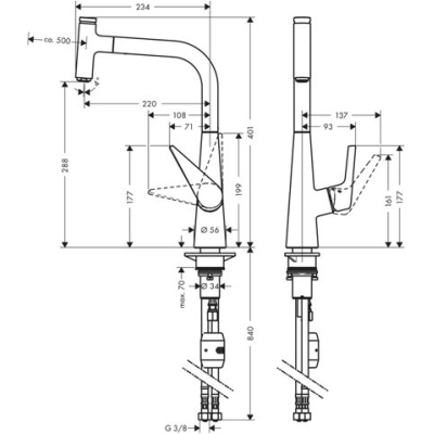 Смеситель для кухни Hansgrohe Talis Select S 300 хром 72821000. Фото