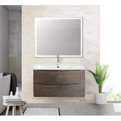 Тумба под раковину подвесная BELBAGNO ACQUA-800-2C-SO-RNG Rovere Nature Grigio. Фото