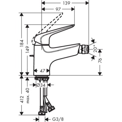 Смеситель для биде Hansgrohe Novus 70 71142000. Фото