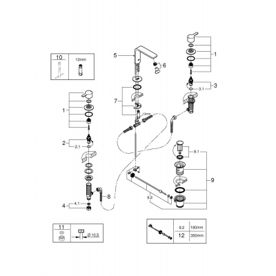 GROHE 20304001 Lineare New Смеситель для раковины на 3 отверстия с низким изливом. Фото