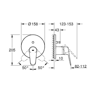 Смеситель для ванны GROHE 24056002 Eurodisc Cosmopolitan, хром. Фото