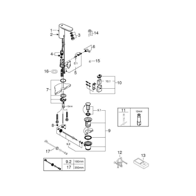 GROHE 36331001 Eurosmart Cosmopolitan E Инфракрасная электроника для раковины
со смешиванием, 6V. Фото