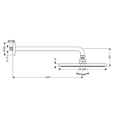 Верхний душ Hansgrohe Raindance S 300 Air 27492000. Фото