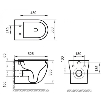 Унитаз подвесной безободковый BELBAGNO Onda BB066CHR. Фото