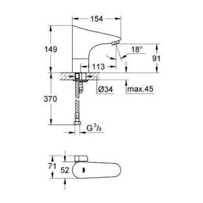 Смеситель для раковины GROHE Europlus E 36207001. Фото