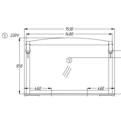 Зеркало с полкой и светильниками OPADIRIS Лучия 150. Фото