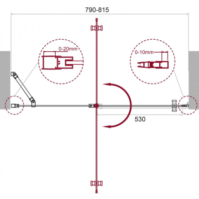 Душевая дверь BELBAGNO ETNA-B-12-60/20-C-Cr-90. Фото