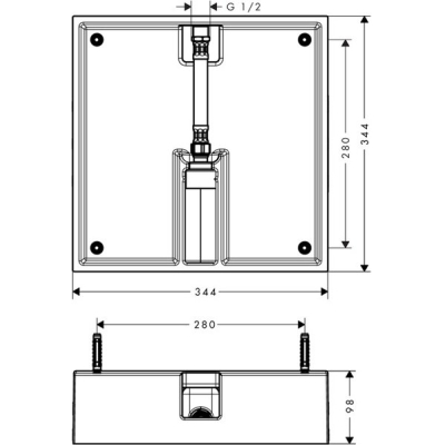 Скрытая часть верхнего душа Hansgrohe Raindance E 400х400 26254180. Фото